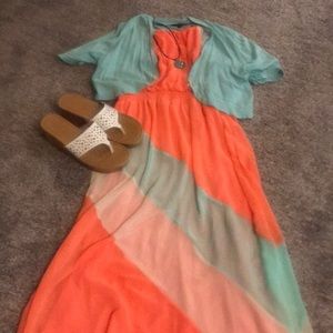 Maurice’s orange stripe maxi